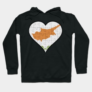 Cypriot Jigsaw Puzzle Heart Design - Gift for Cypriot With Cyprus Roots Hoodie